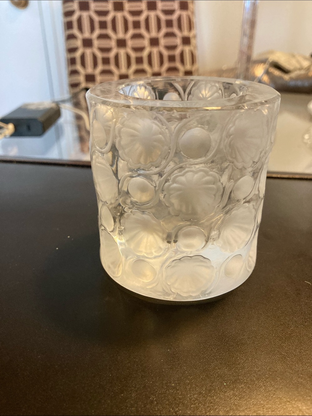 Frosted Clear Glass Decorative Votive Holder- LALiQUE